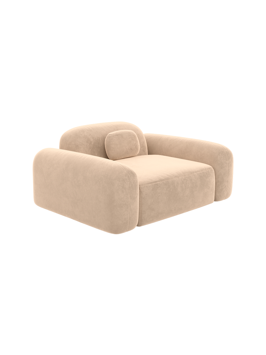 
Design Loungesessel „Ravello“ mit Samtbezug - Samtbezug Königsblau