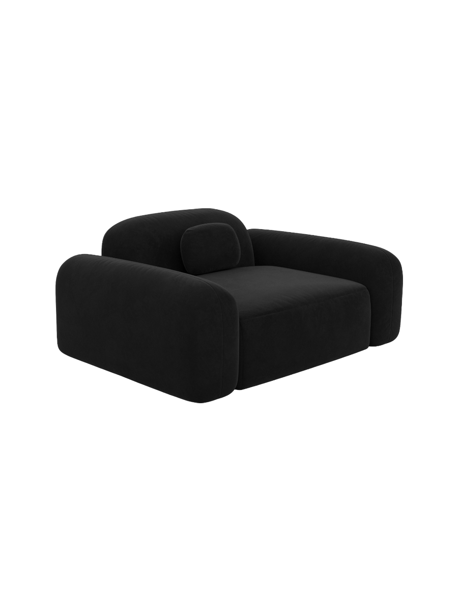 
Design Loungesessel „Ravello“ mit Samtbezug - Samtbezug Königsblau