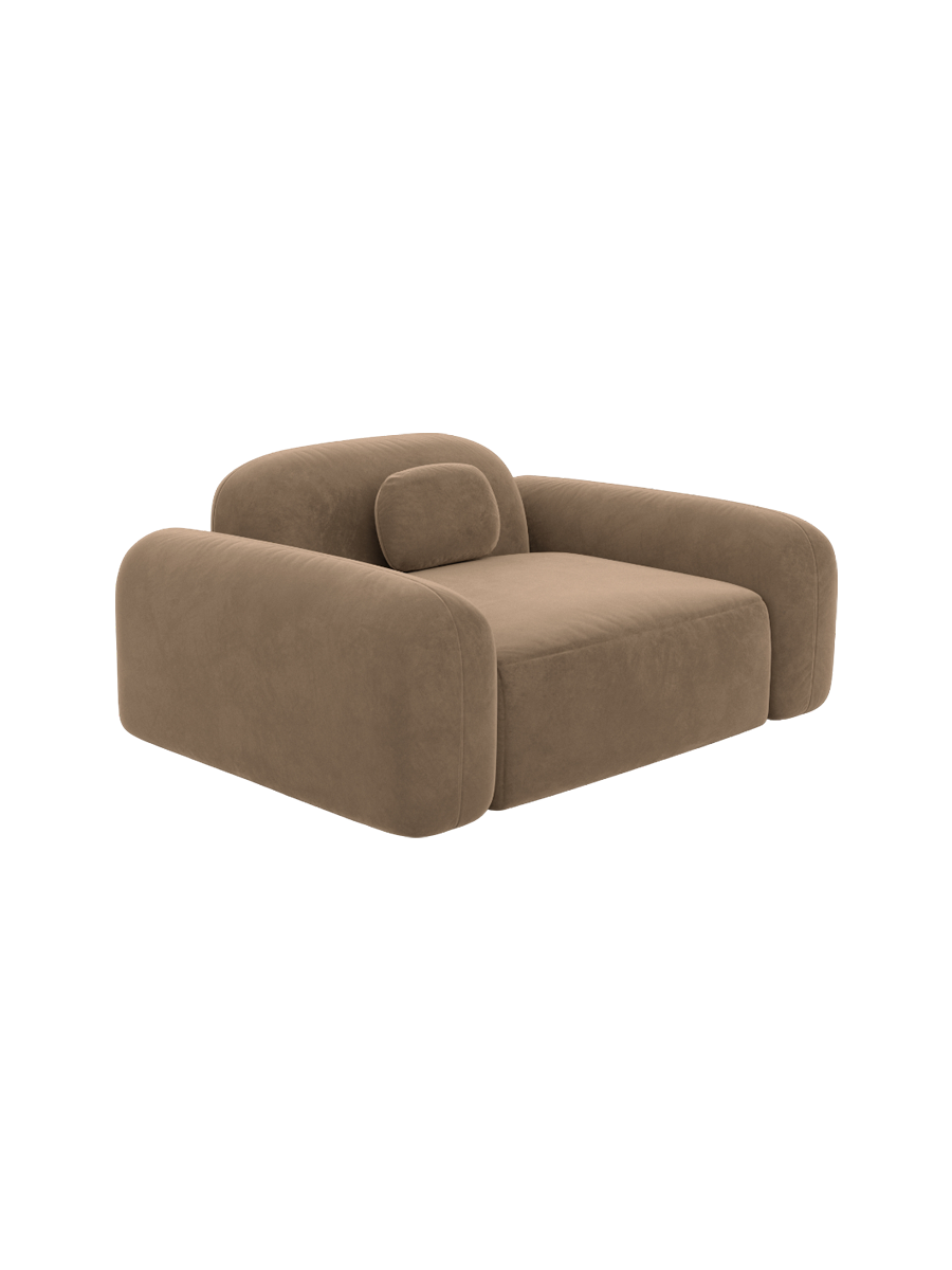 
Design Loungesessel „Ravello“ mit Samtbezug - Samtbezug Königsblau