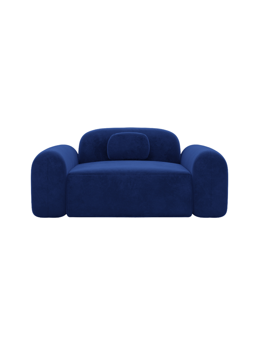 
Design Loungesessel „Ravello“ mit Samtbezug - Samtbezug Königsblau