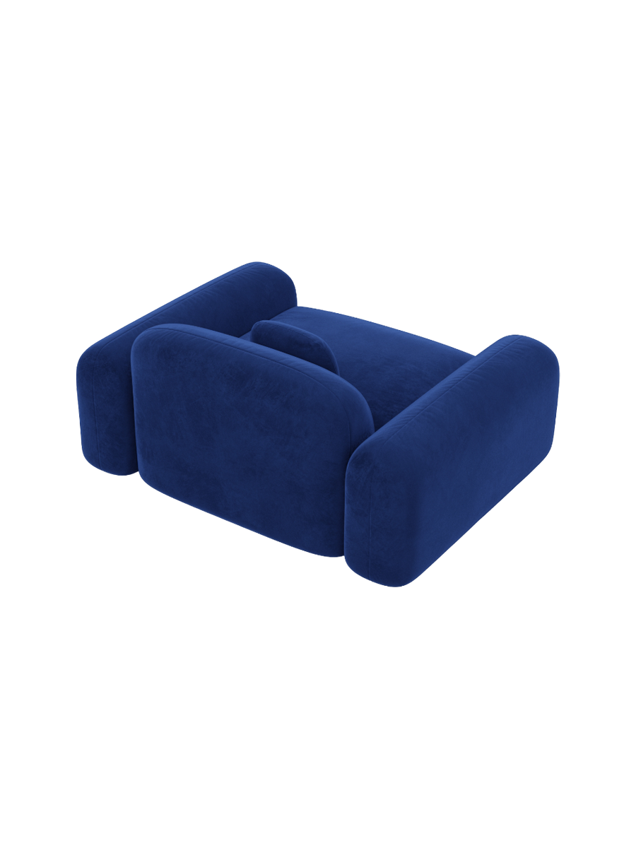 
Design Loungesessel „Ravello“ mit Samtbezug - Samtbezug Königsblau