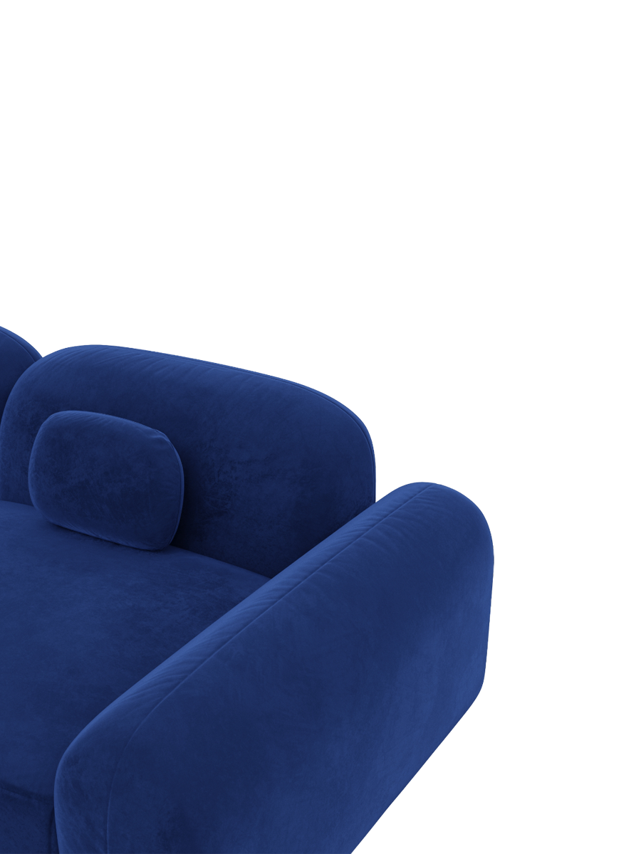 
Design Loungesessel „Ravello“ mit Samtbezug - Samtbezug Königsblau
