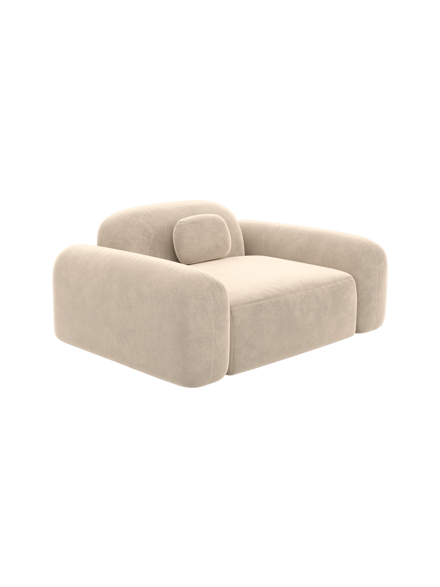 
Design Loungesessel „Ravello“ mit Samtbezug - Samtbezug Königsblau