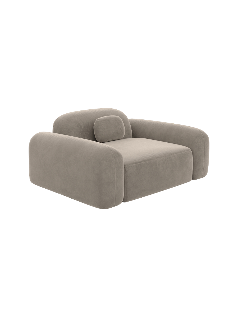 
Design Loungesessel „Ravello“ mit Samtbezug - Samtbezug Königsblau