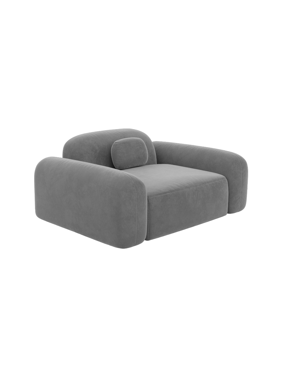 
Design Loungesessel „Ravello“ mit Samtbezug - Samtbezug Königsblau