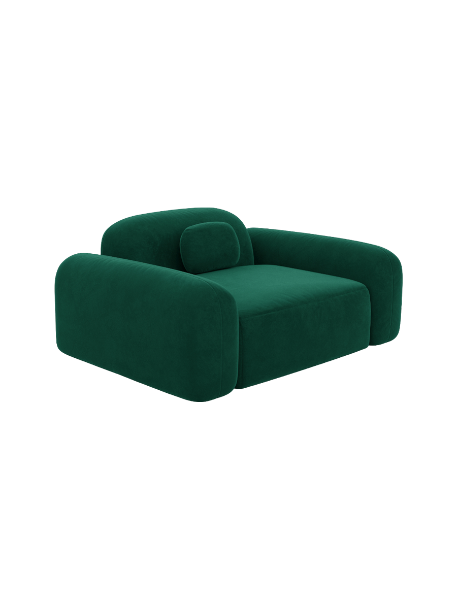 
Design Loungesessel „Ravello“ mit Samtbezug - Samtbezug Königsblau