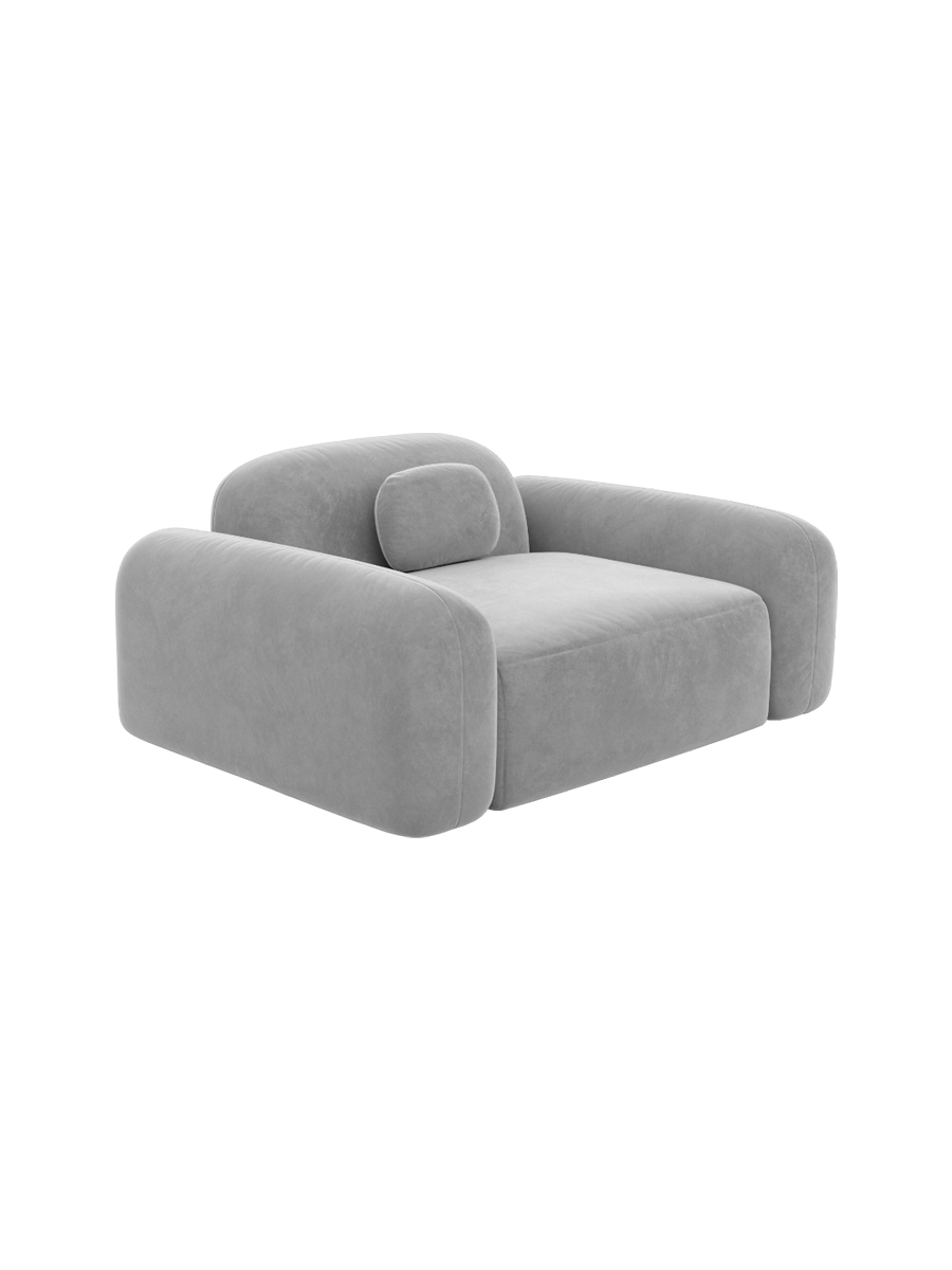 
Design Loungesessel „Ravello“ mit Samtbezug - Samtbezug Königsblau