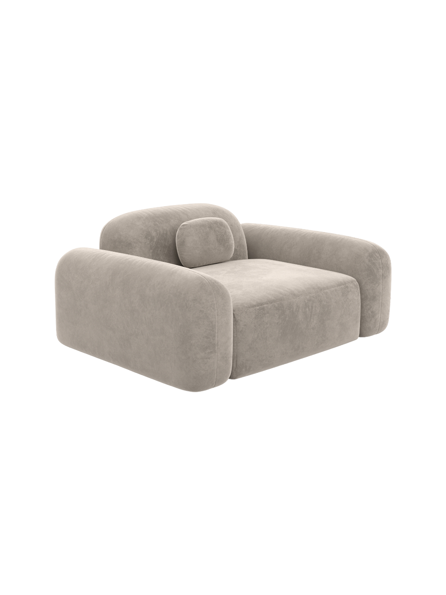 
Design Loungesessel „Ravello“ mit Samtbezug - Samtbezug Königsblau