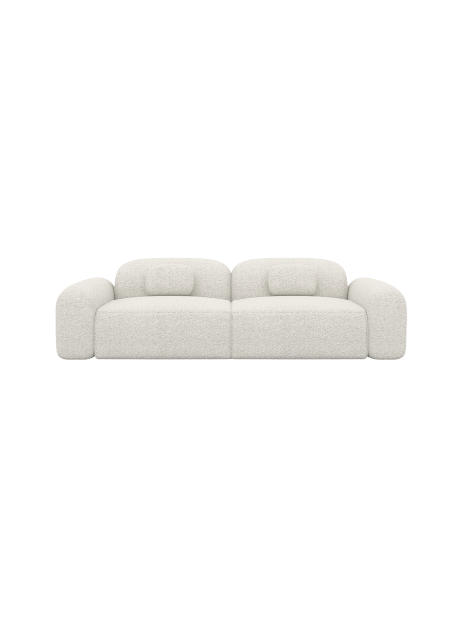 
2-Sitzer Design Sofa „Ravello“ mit Bouclé-Bezug - Bouclé White