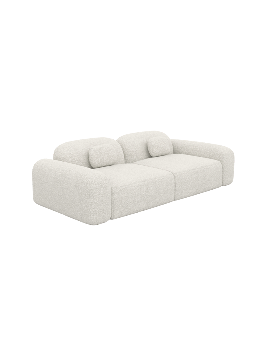 
2-Sitzer Design Sofa „Ravello“ mit Bouclé-Bezug - Bouclé White