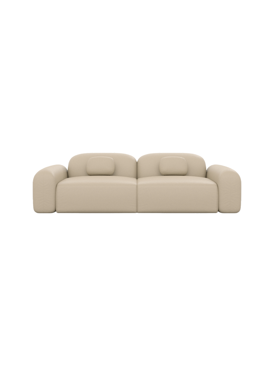 
2-Sitzer Design Echtleder Sofa „Ravello“ - Echtleder Beige