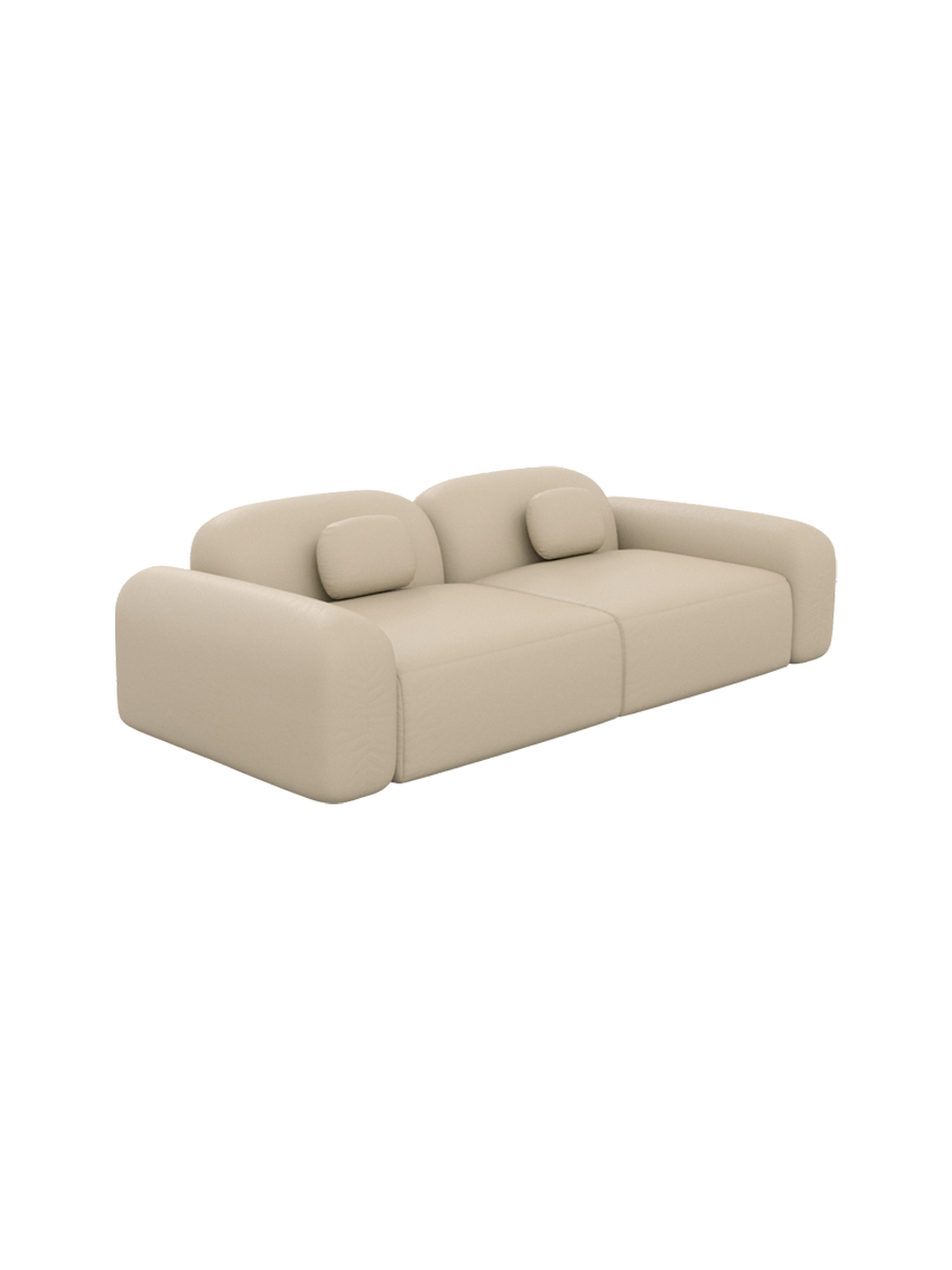 
2-Sitzer Design Echtleder Sofa „Ravello“ - Echtleder Beige
