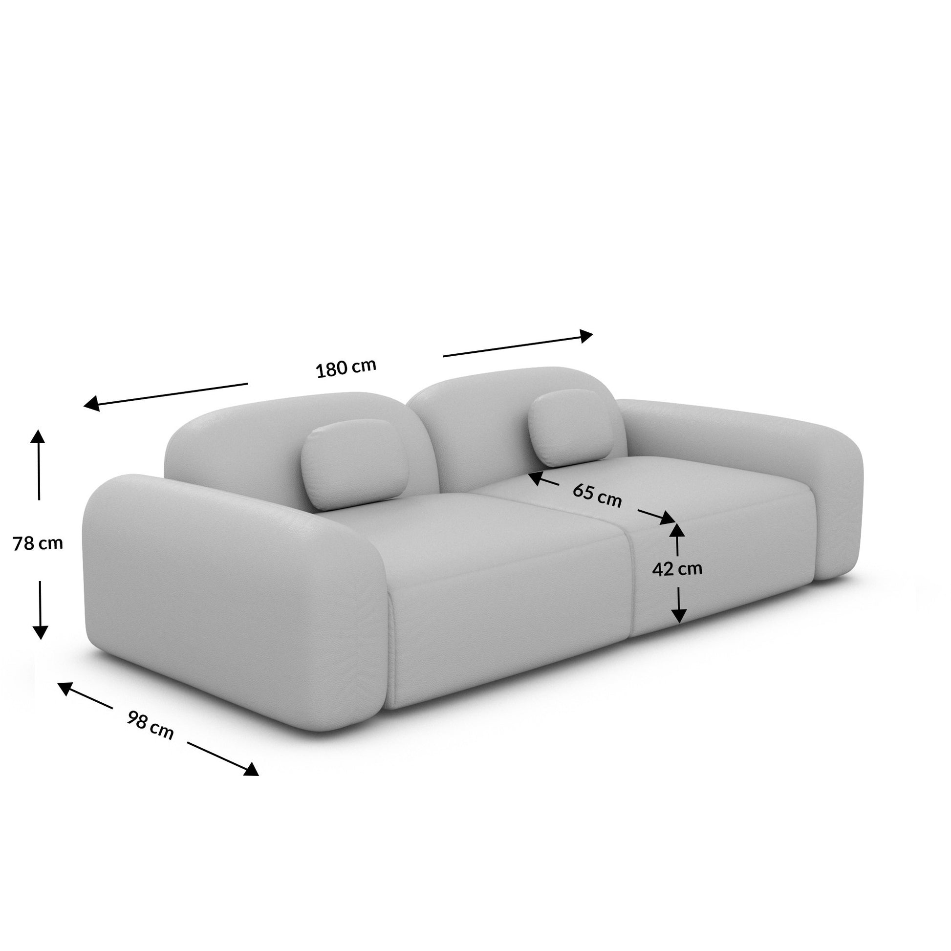
2-Sitzer Design Echtleder Sofa „Ravello“ - Echtleder Beige