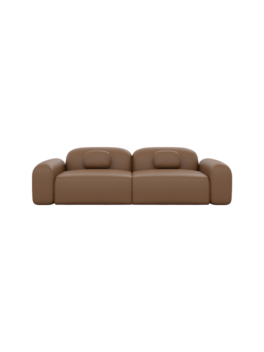 
2-Sitzer Design Echtleder Sofa „Ravello“ - Echtleder Beige