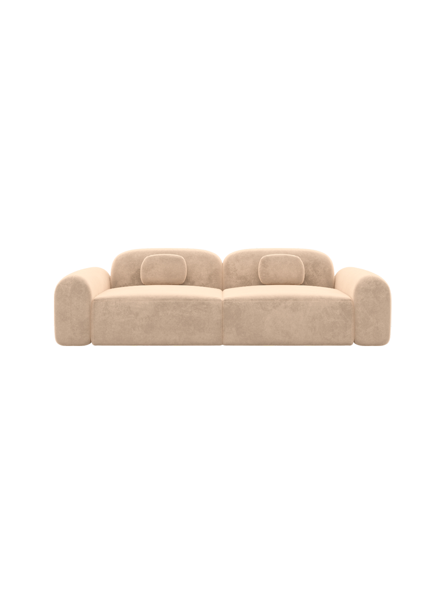 
2-Sitzer Design Sofa „Ravello“ mit Samtbezug - Samtbezug Königsblau