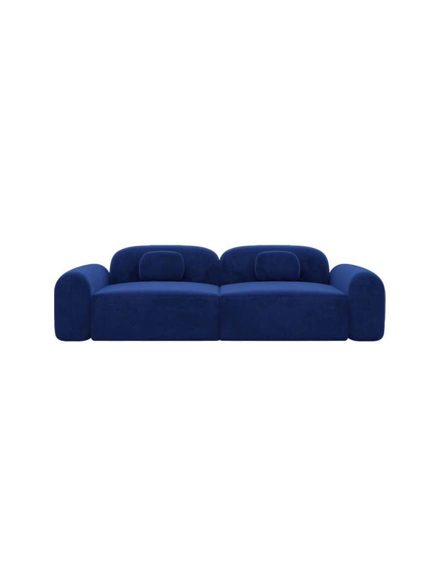 
2-Sitzer Design Sofa „Ravello“ mit Samtbezug - Samtbezug Königsblau