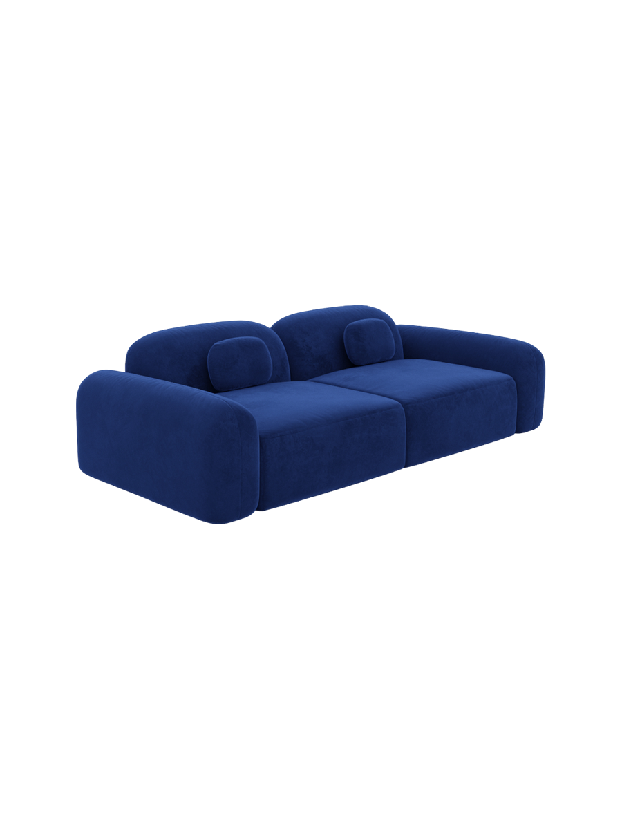 
2-Sitzer Design Sofa „Ravello“ mit Samtbezug - Samtbezug Königsblau
