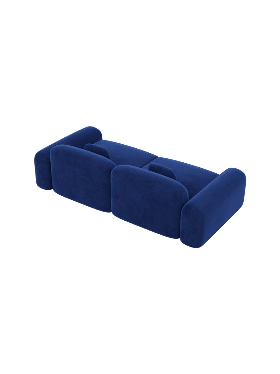 
2-Sitzer Design Sofa „Ravello“ mit Samtbezug - Samtbezug Königsblau