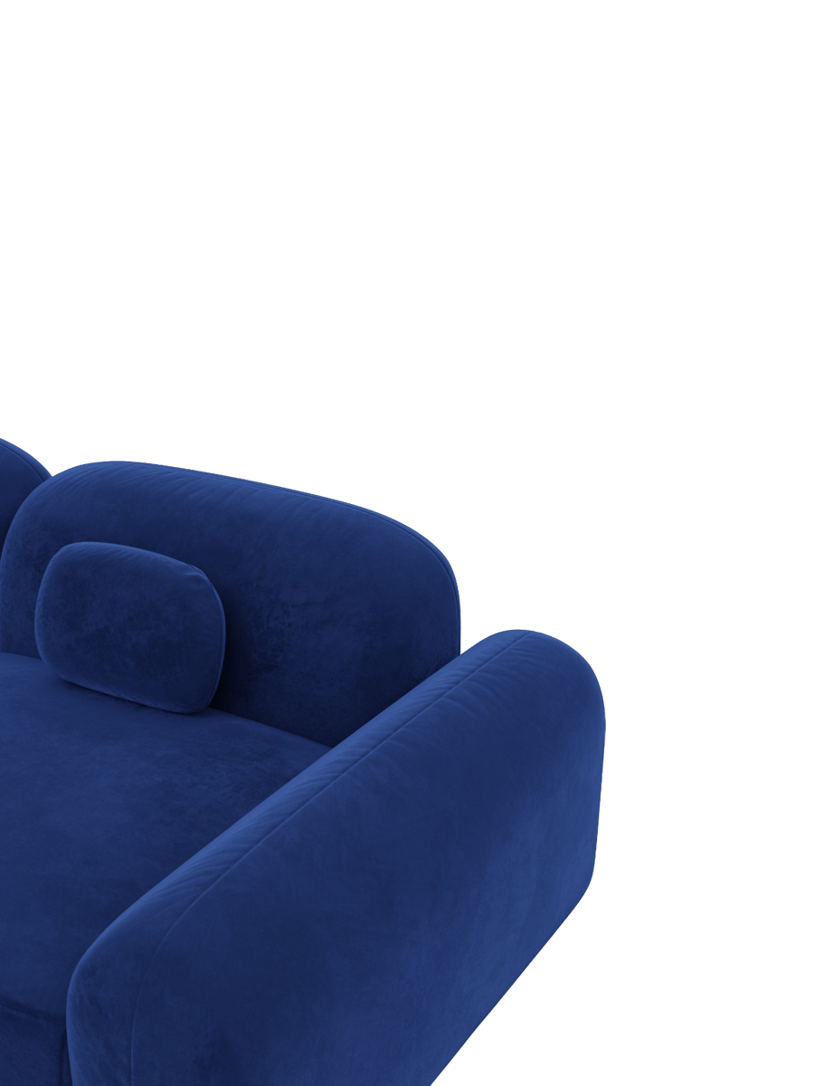 
2-Sitzer Design Sofa „Ravello“ mit Samtbezug - Samtbezug Königsblau