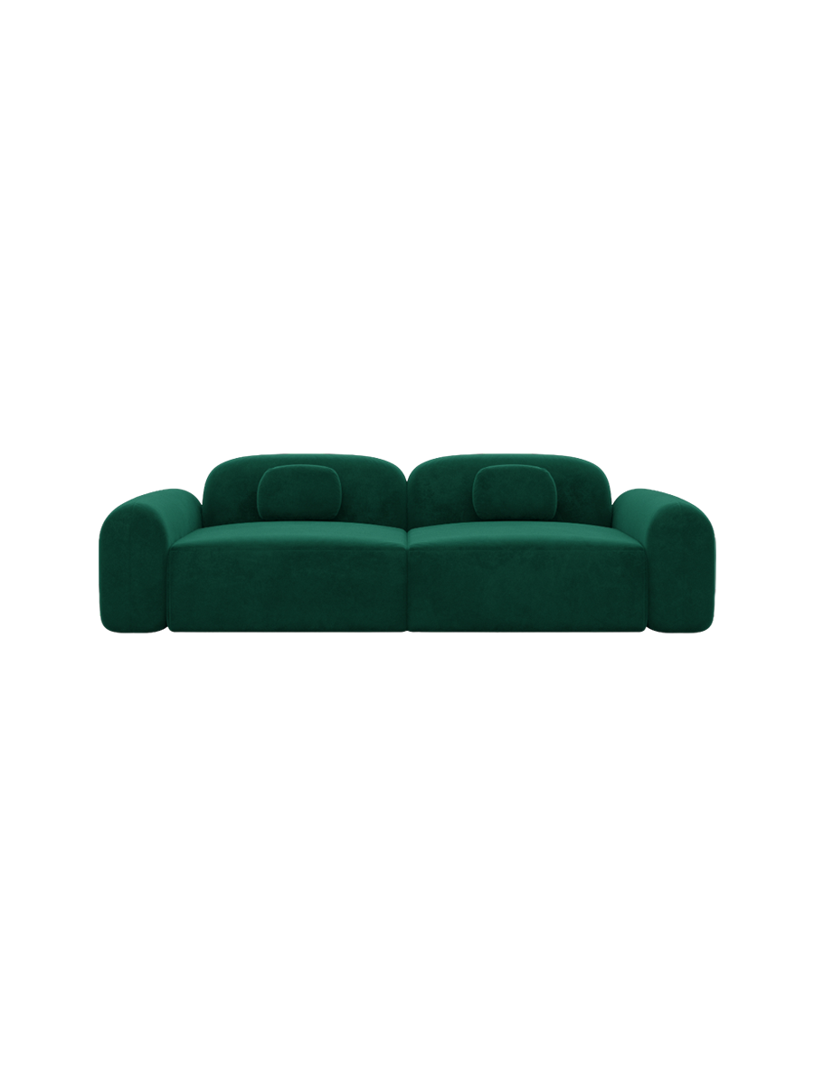 
2-Sitzer Design Sofa „Ravello“ mit Samtbezug - Samtbezug Königsblau