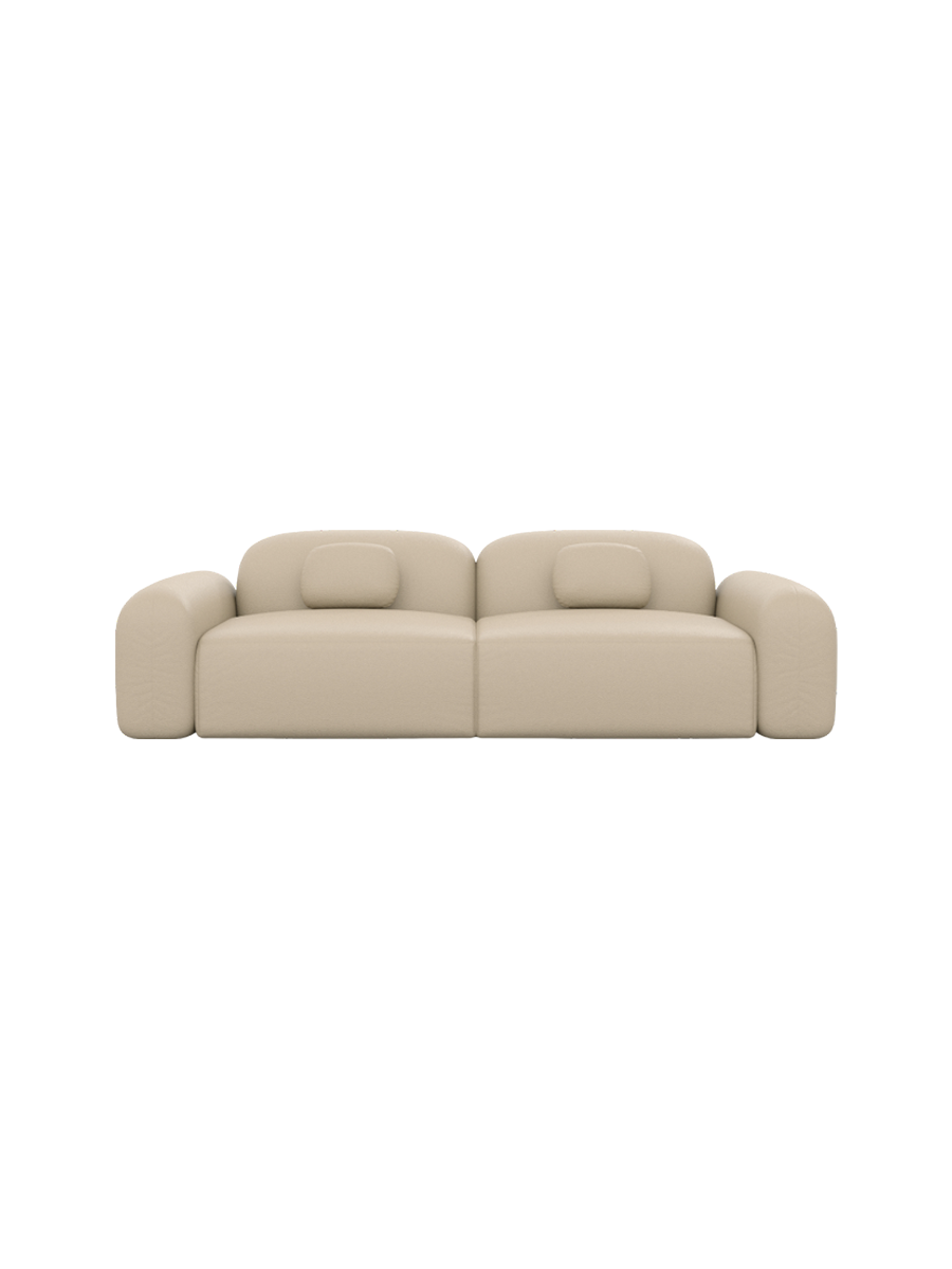
3-Sitzer Design Echtleder Sofa „Ravello“ - Echtleder Beige