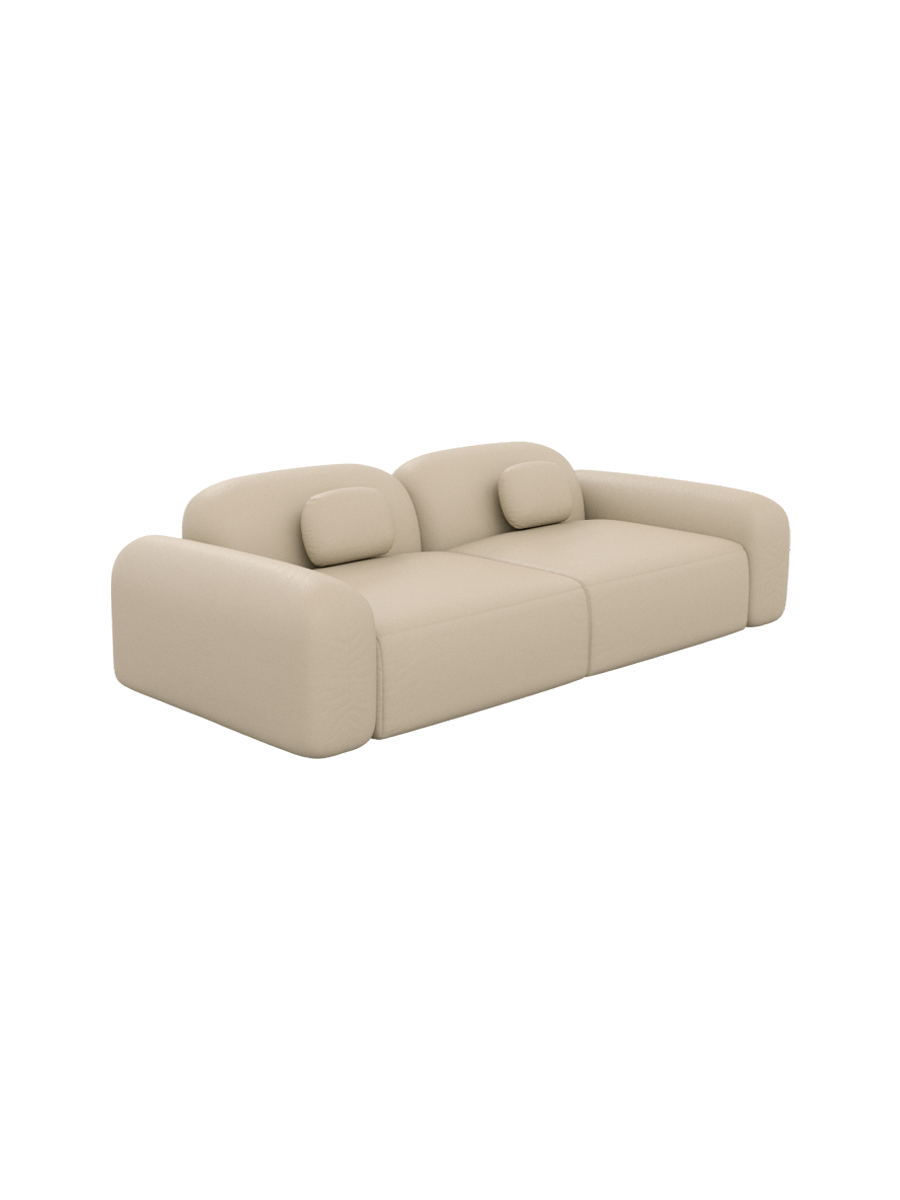 
3-Sitzer Design Echtleder Sofa „Ravello“ - Echtleder Beige