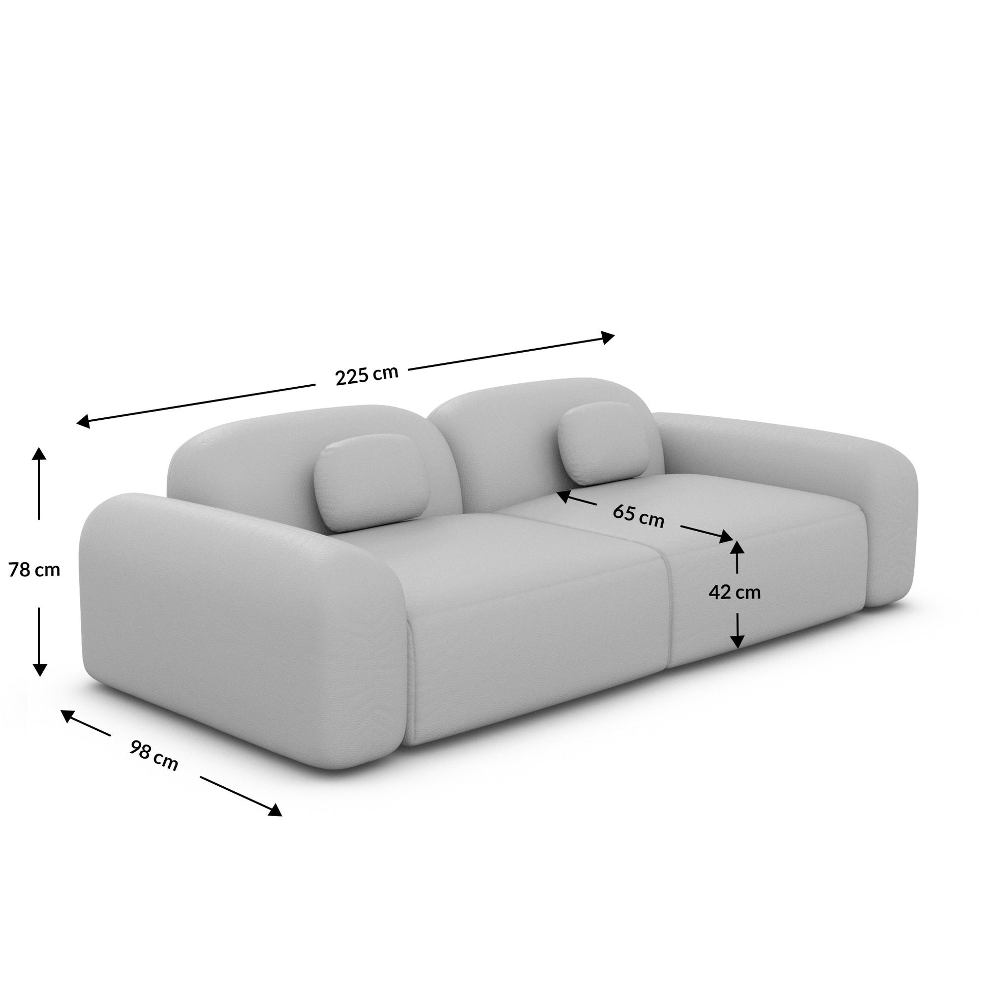 
3-Sitzer Design Echtleder Sofa „Ravello“ - Echtleder Beige