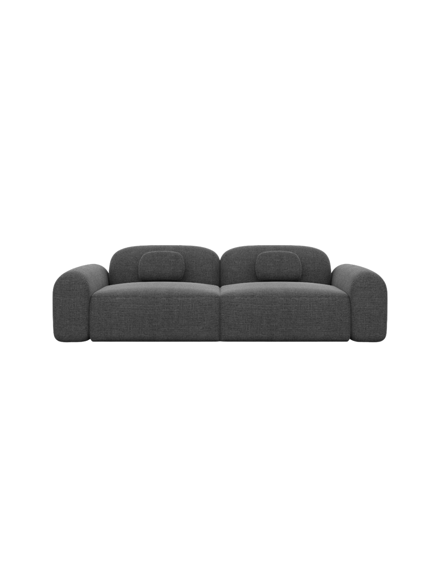 
3-Sitzer Design Sofa „Ravello“ mit Strukturstoff-Bezug - Strukturstoff Anthrazit