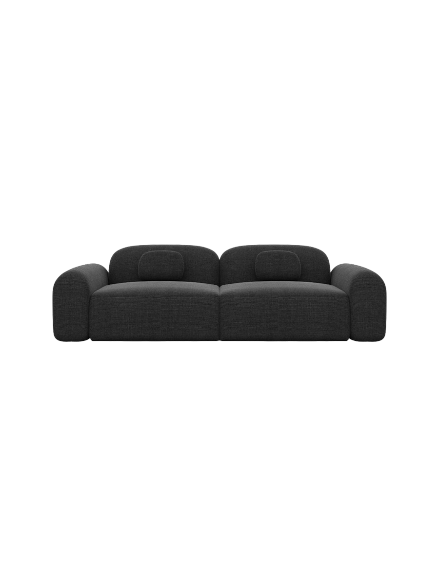 
3-Sitzer Design Sofa „Ravello“ mit Strukturstoff-Bezug - Strukturstoff Anthrazit
