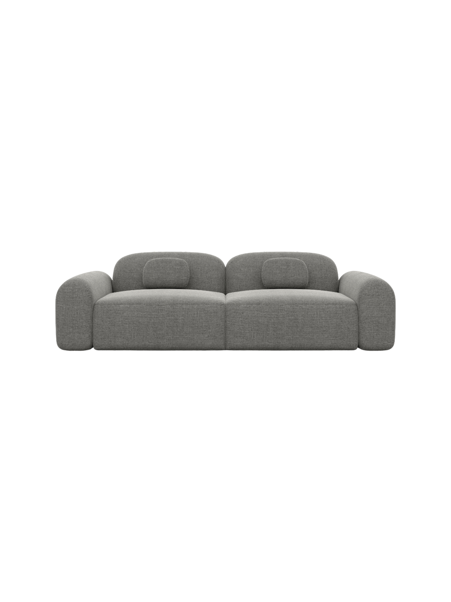 
3-Sitzer Design Sofa „Ravello“ mit Strukturstoff-Bezug - Strukturstoff Anthrazit
