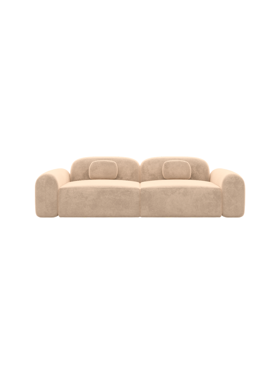 
3-Sitzer Design Sofa „Ravello“ mit Samtbezug - Samtbezug Königsblau