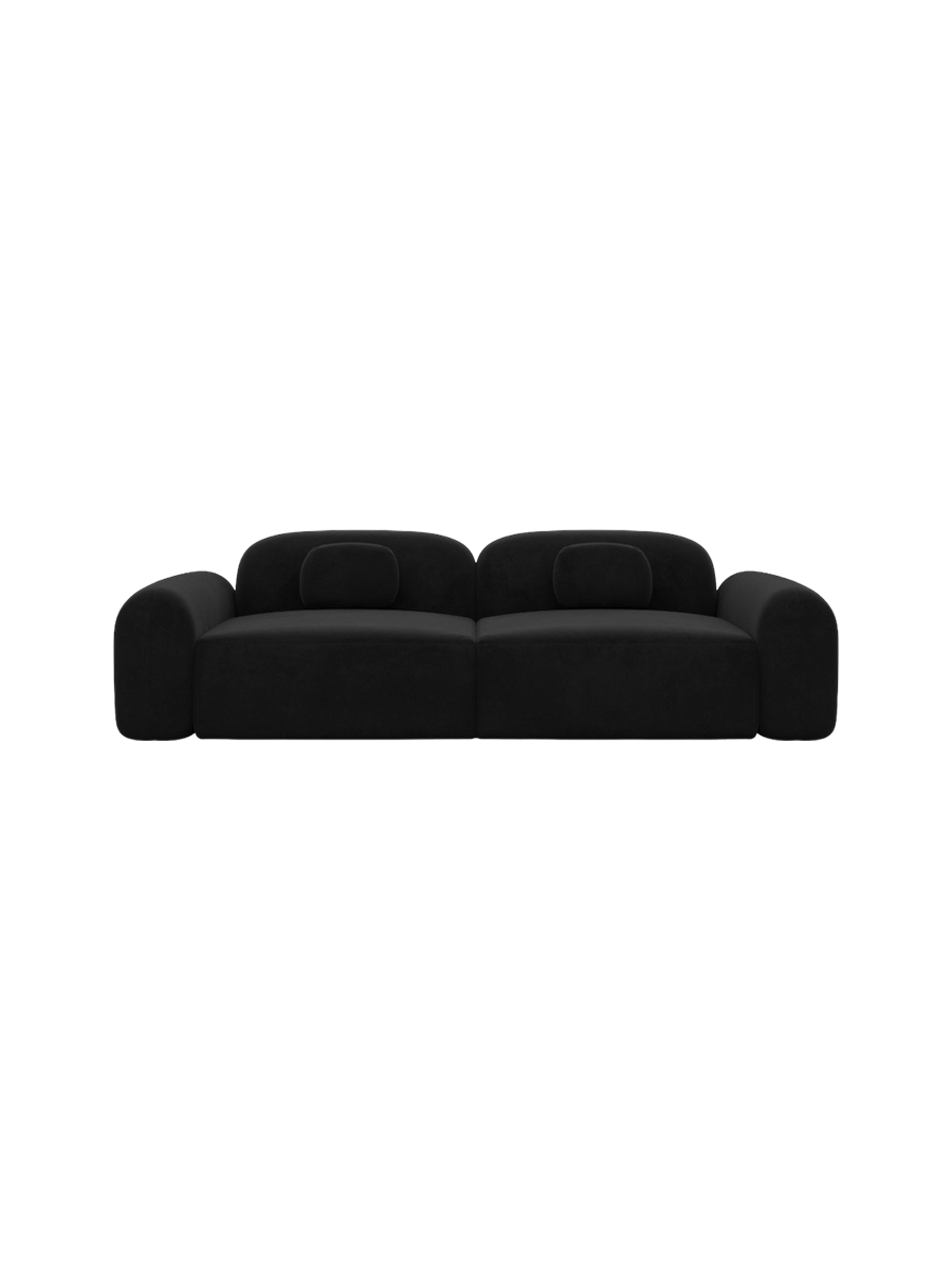 
3-Sitzer Design Sofa „Ravello“ mit Samtbezug - Samtbezug Königsblau
