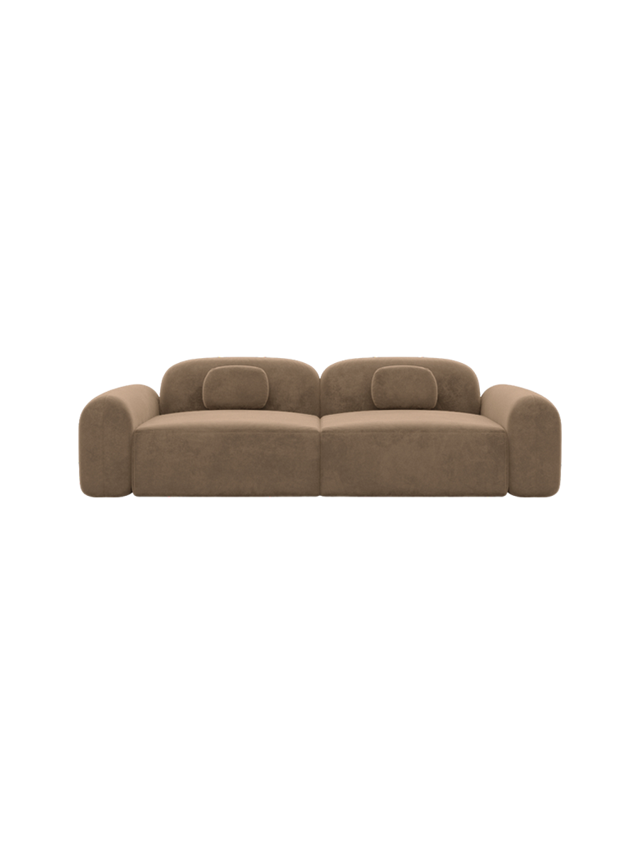 
3-Sitzer Design Sofa „Ravello“ mit Samtbezug - Samtbezug Königsblau