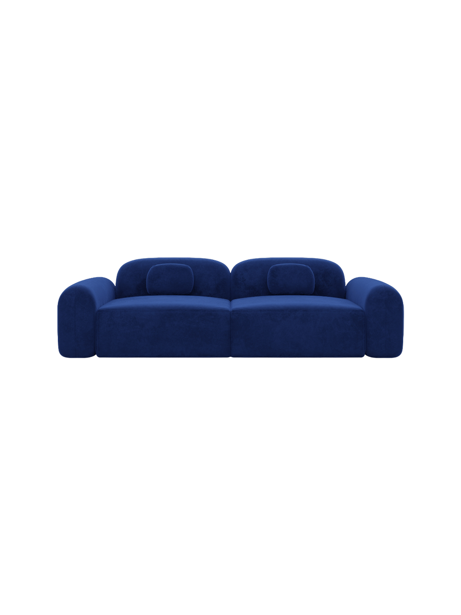 
3-Sitzer Design Sofa „Ravello“ mit Samtbezug - Samtbezug Königsblau