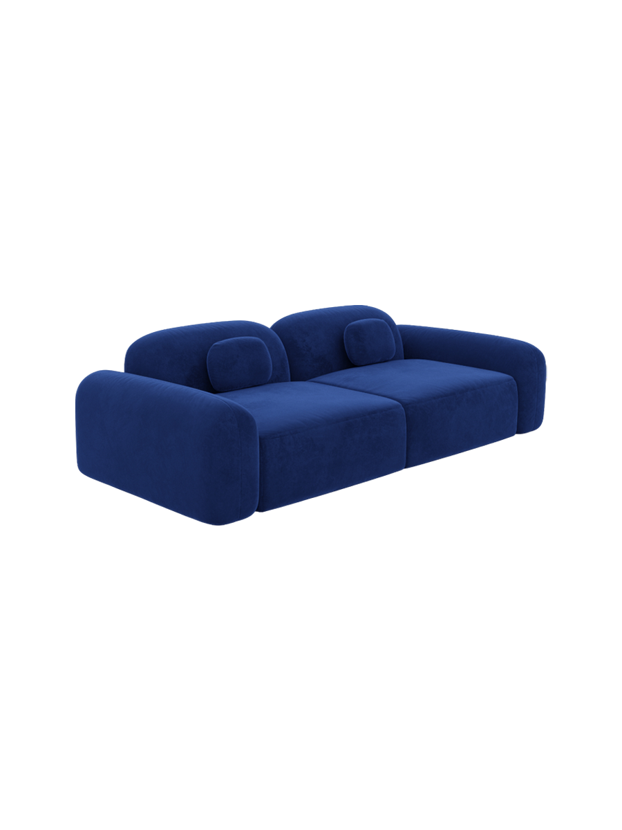 
3-Sitzer Design Sofa „Ravello“ mit Samtbezug - Samtbezug Königsblau