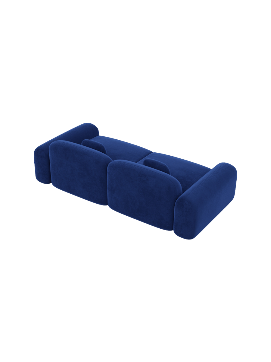 
3-Sitzer Design Sofa „Ravello“ mit Samtbezug - Samtbezug Königsblau