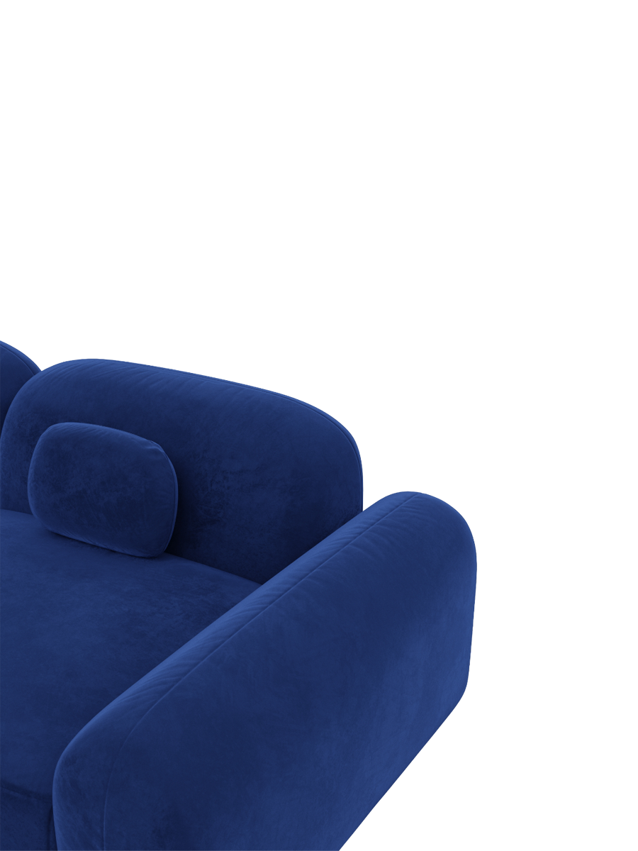 
3-Sitzer Design Sofa „Ravello“ mit Samtbezug - Samtbezug Königsblau