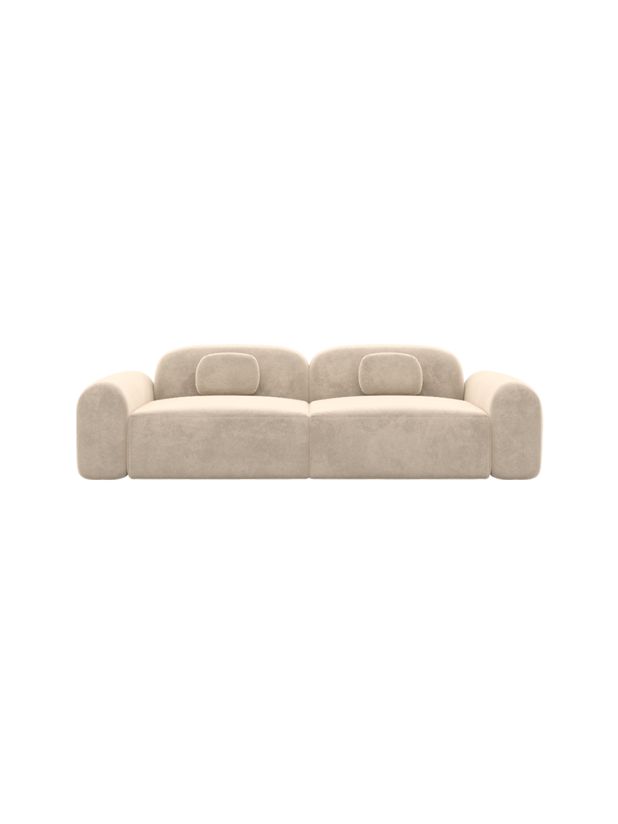 
3-Sitzer Design Sofa „Ravello“ mit Samtbezug - Samtbezug Königsblau