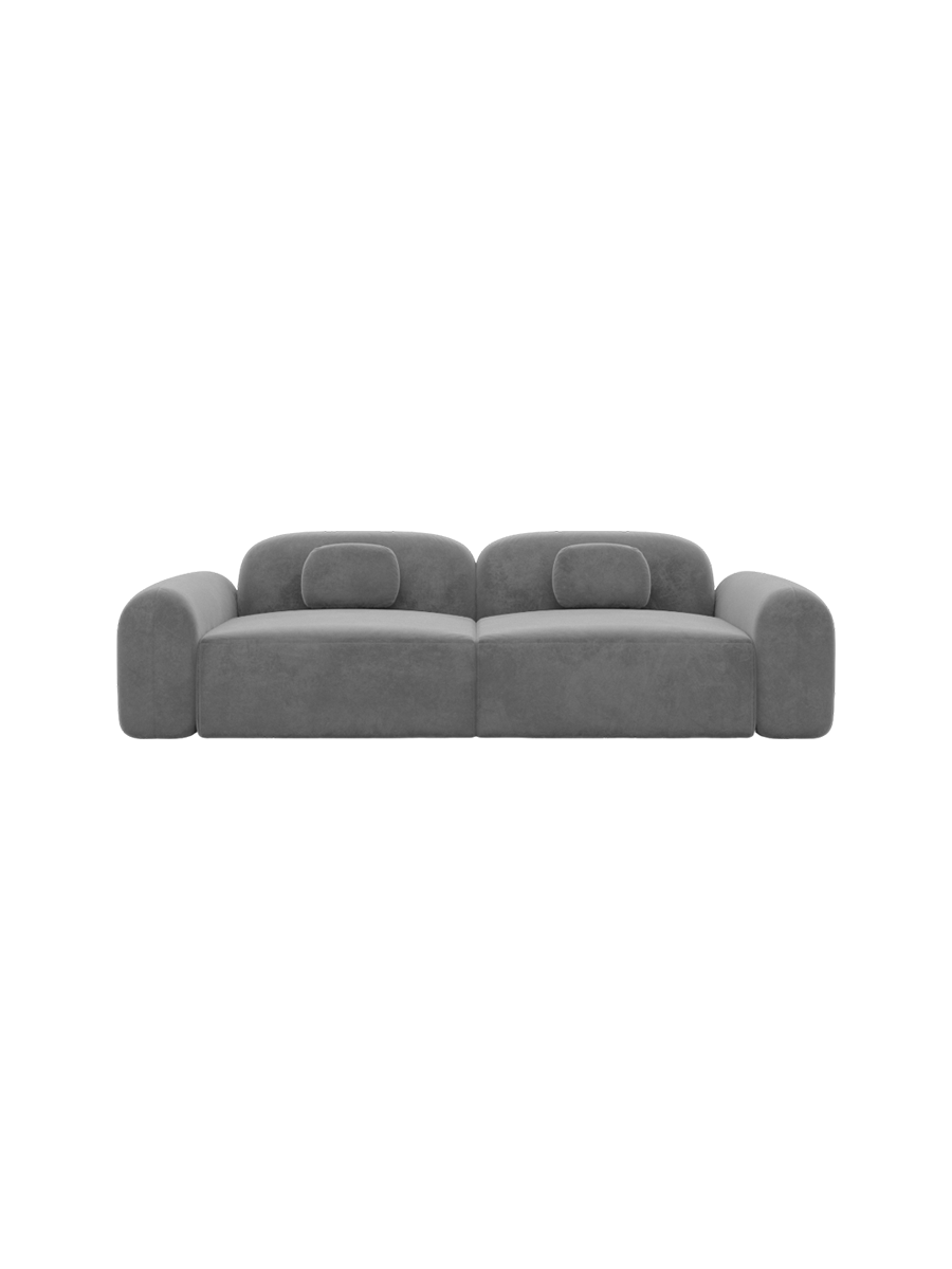 
3-Sitzer Design Sofa „Ravello“ mit Samtbezug - Samtbezug Königsblau