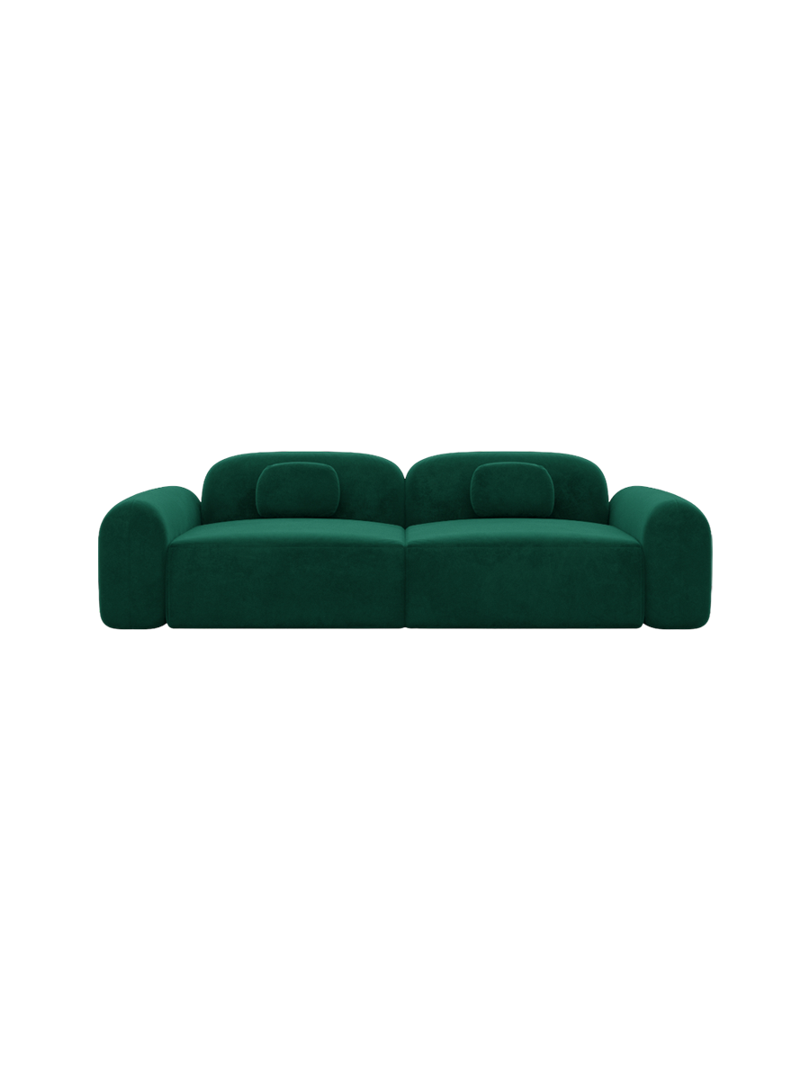 
3-Sitzer Design Sofa „Ravello“ mit Samtbezug - Samtbezug Königsblau