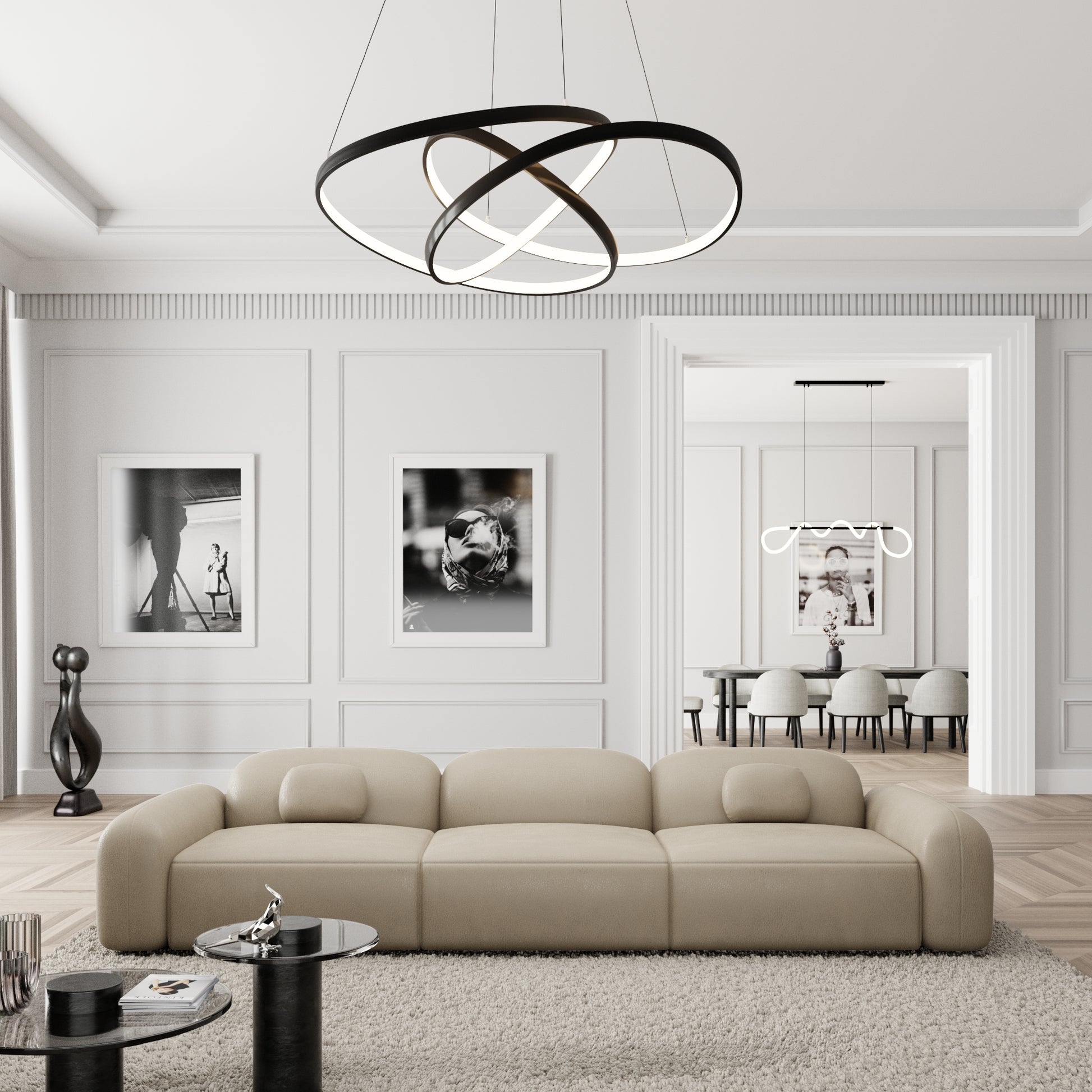 
4-Sitzer Design Echtleder Sofa „Ravello“ - Echtleder Beige
