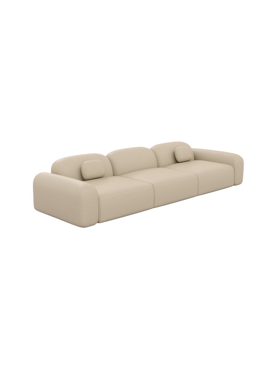 
4-Sitzer Design Echtleder Sofa „Ravello“ - Echtleder Beige