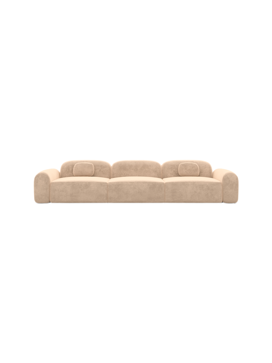 
4-Sitzer Design Sofa „Ravello“ mit Samtbezug - Samtbezug Königsblau