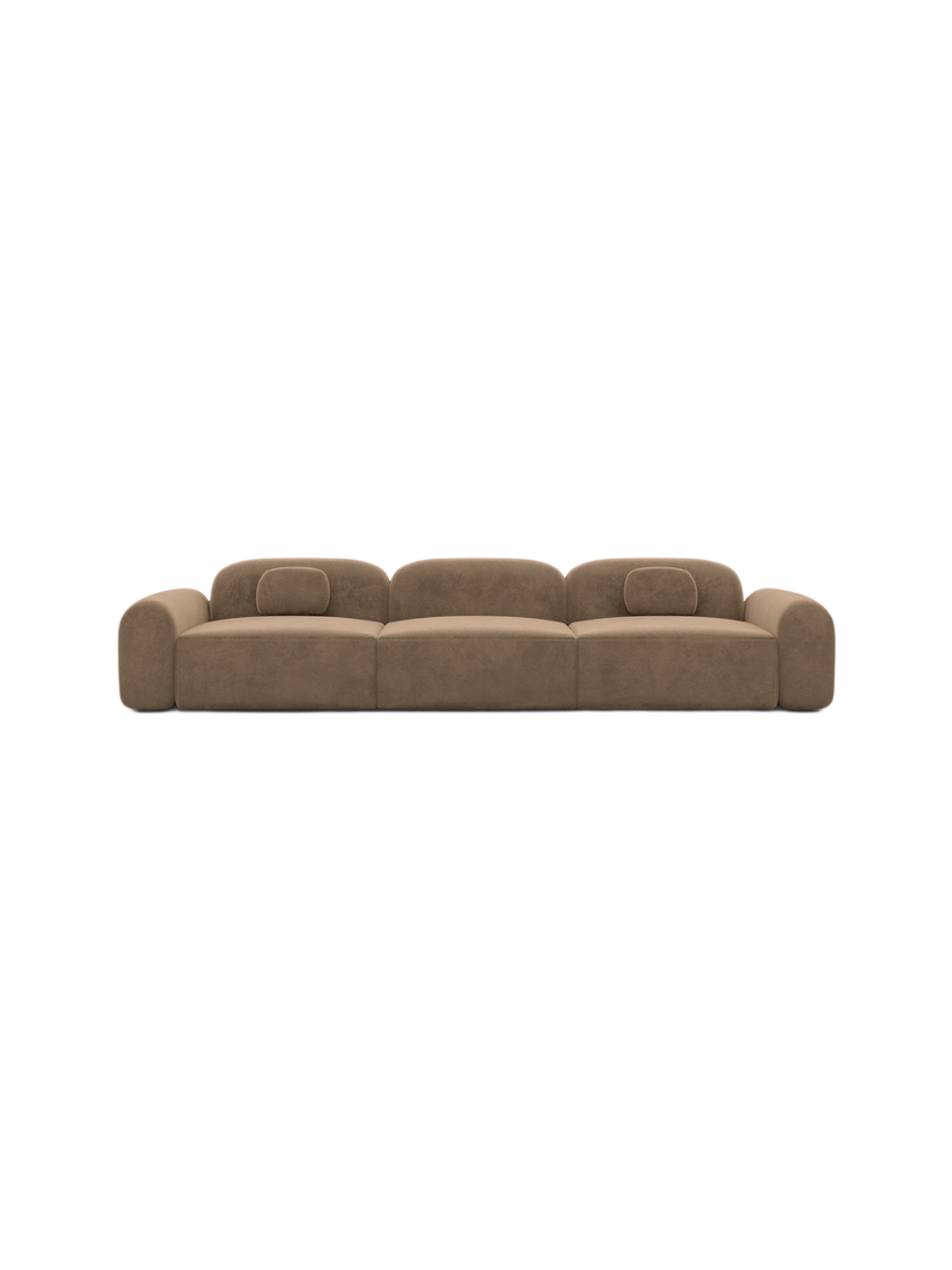 
4-Sitzer Design Sofa „Ravello“ mit Samtbezug - Samtbezug Königsblau