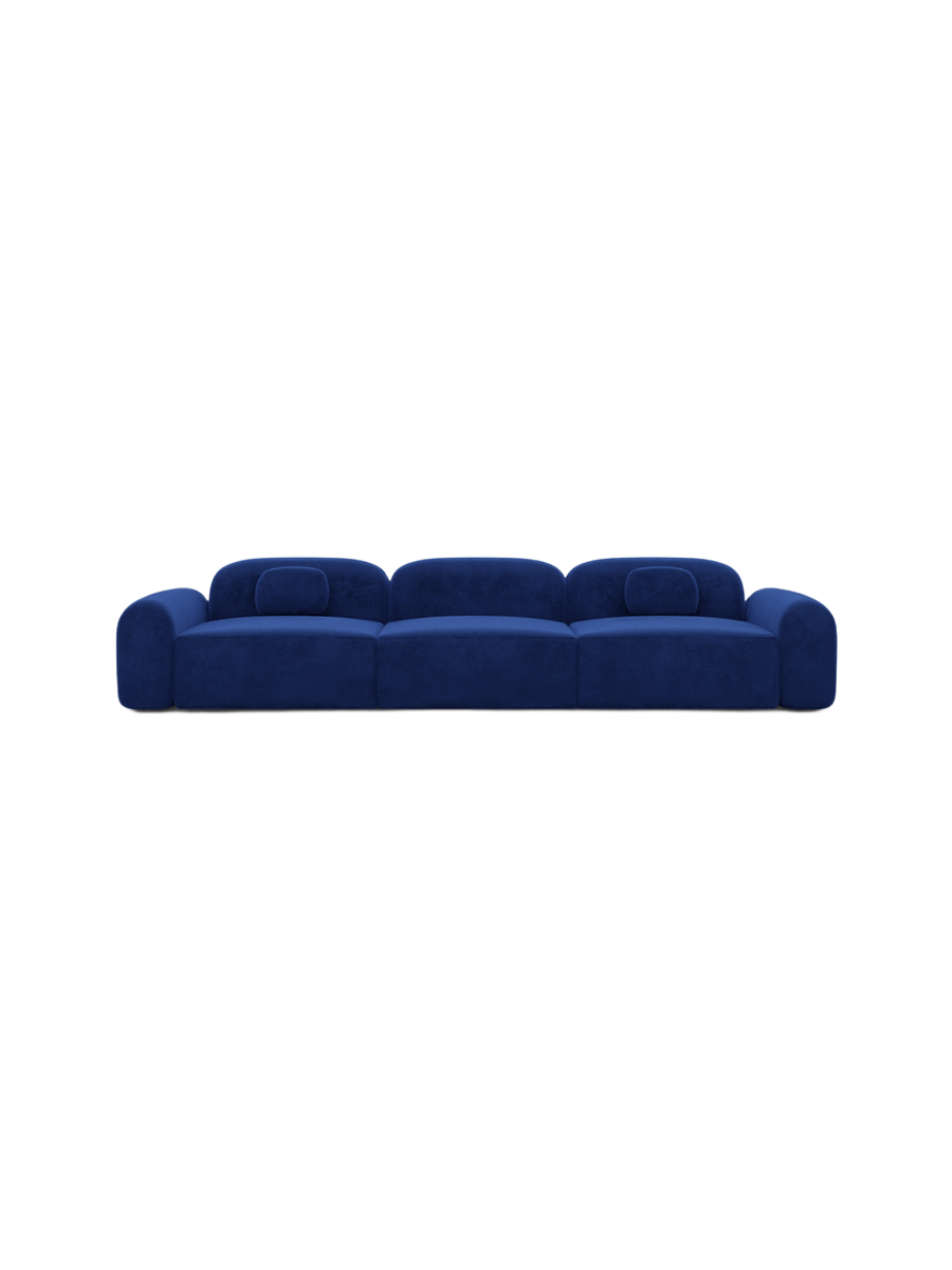 
4-Sitzer Design Sofa „Ravello“ mit Samtbezug - Samtbezug Königsblau