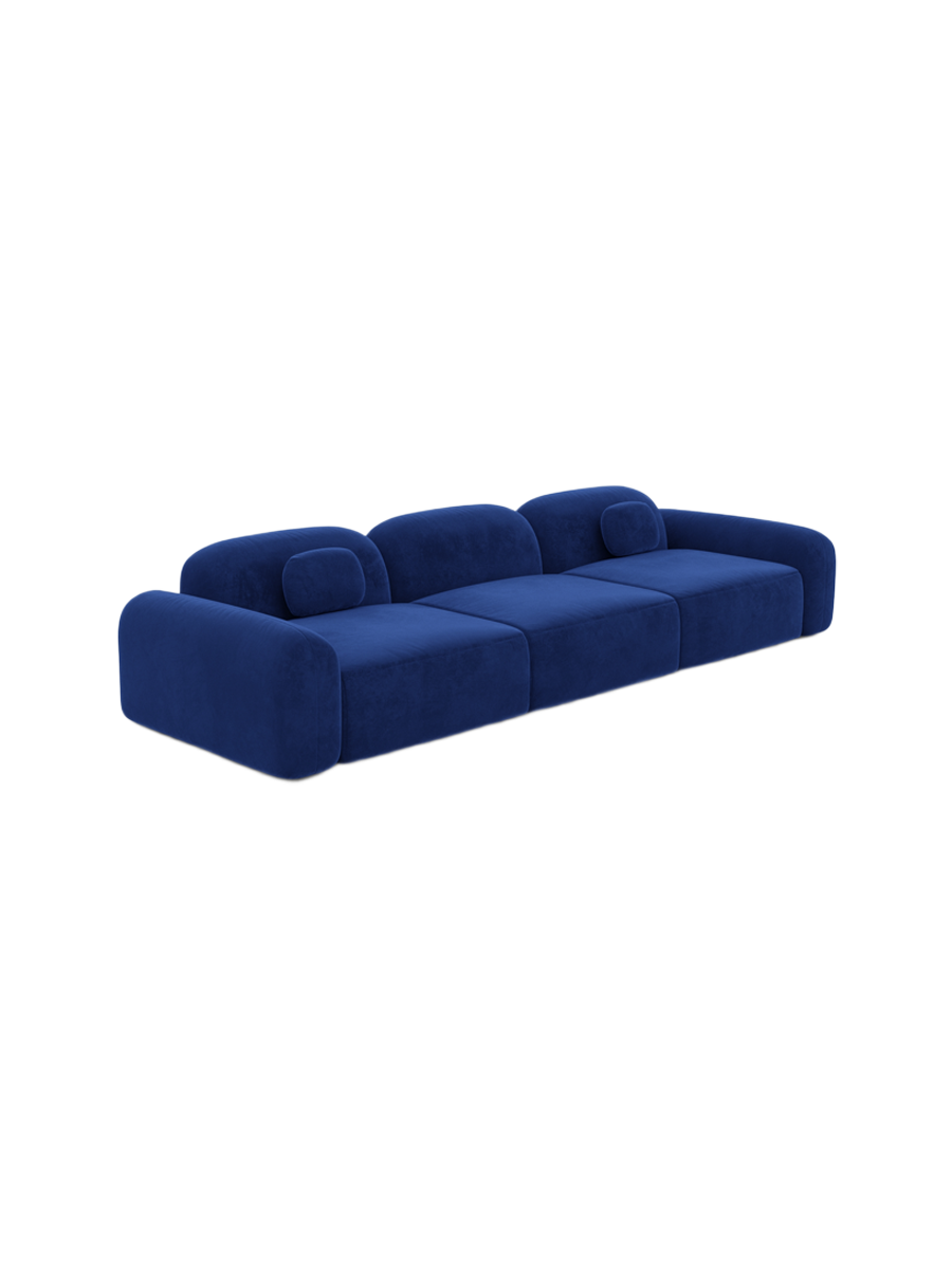 
4-Sitzer Design Sofa „Ravello“ mit Samtbezug - Samtbezug Königsblau