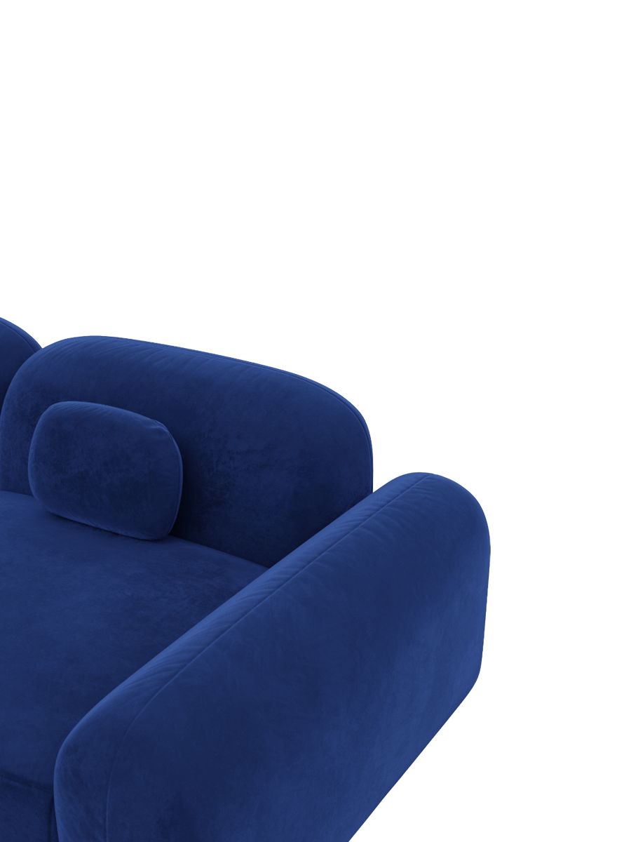 
4-Sitzer Design Sofa „Ravello“ mit Samtbezug - Samtbezug Königsblau