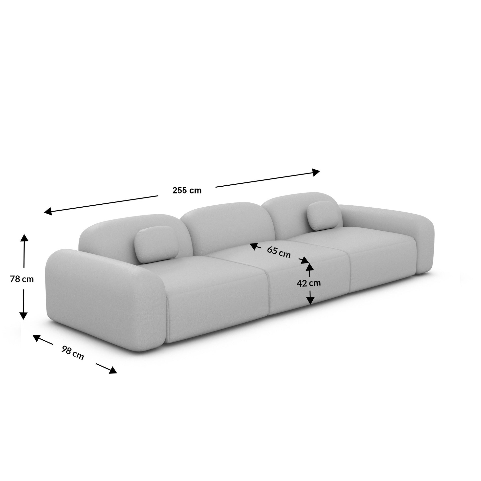 
4-Sitzer Design Sofa „Ravello“ mit Samtbezug - Samtbezug Königsblau