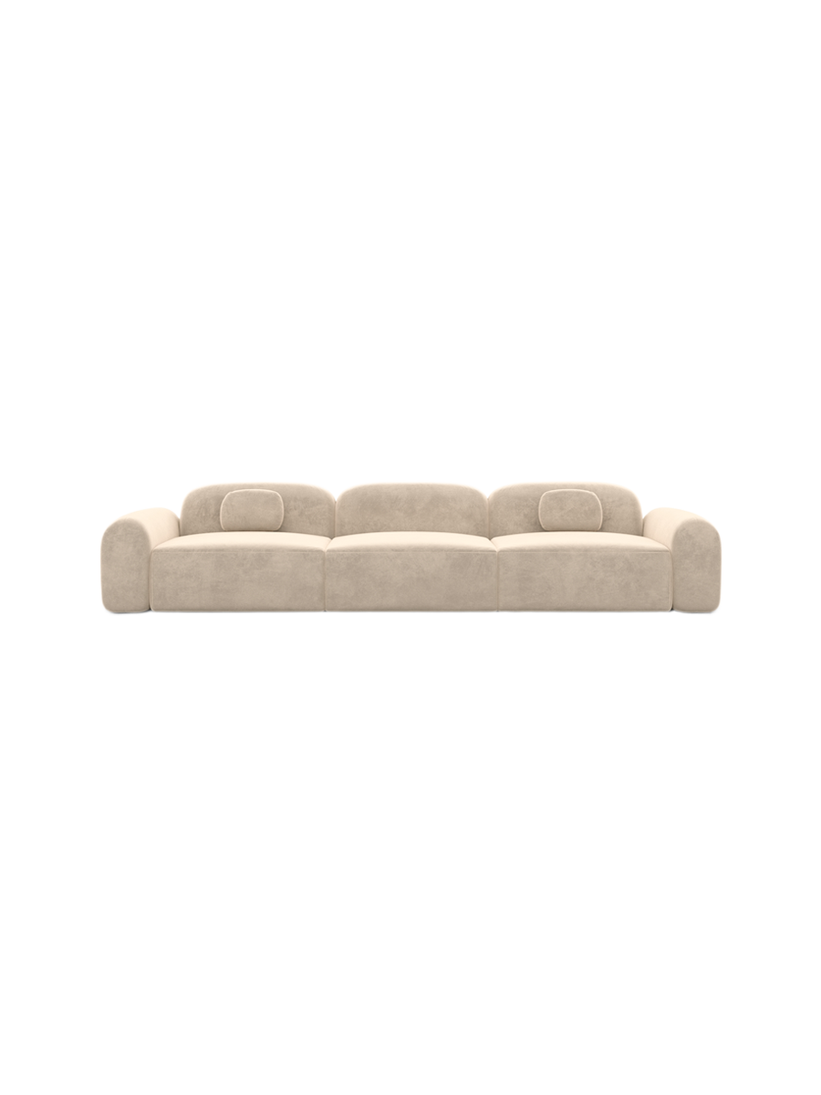 
4-Sitzer Design Sofa „Ravello“ mit Samtbezug - Samtbezug Königsblau