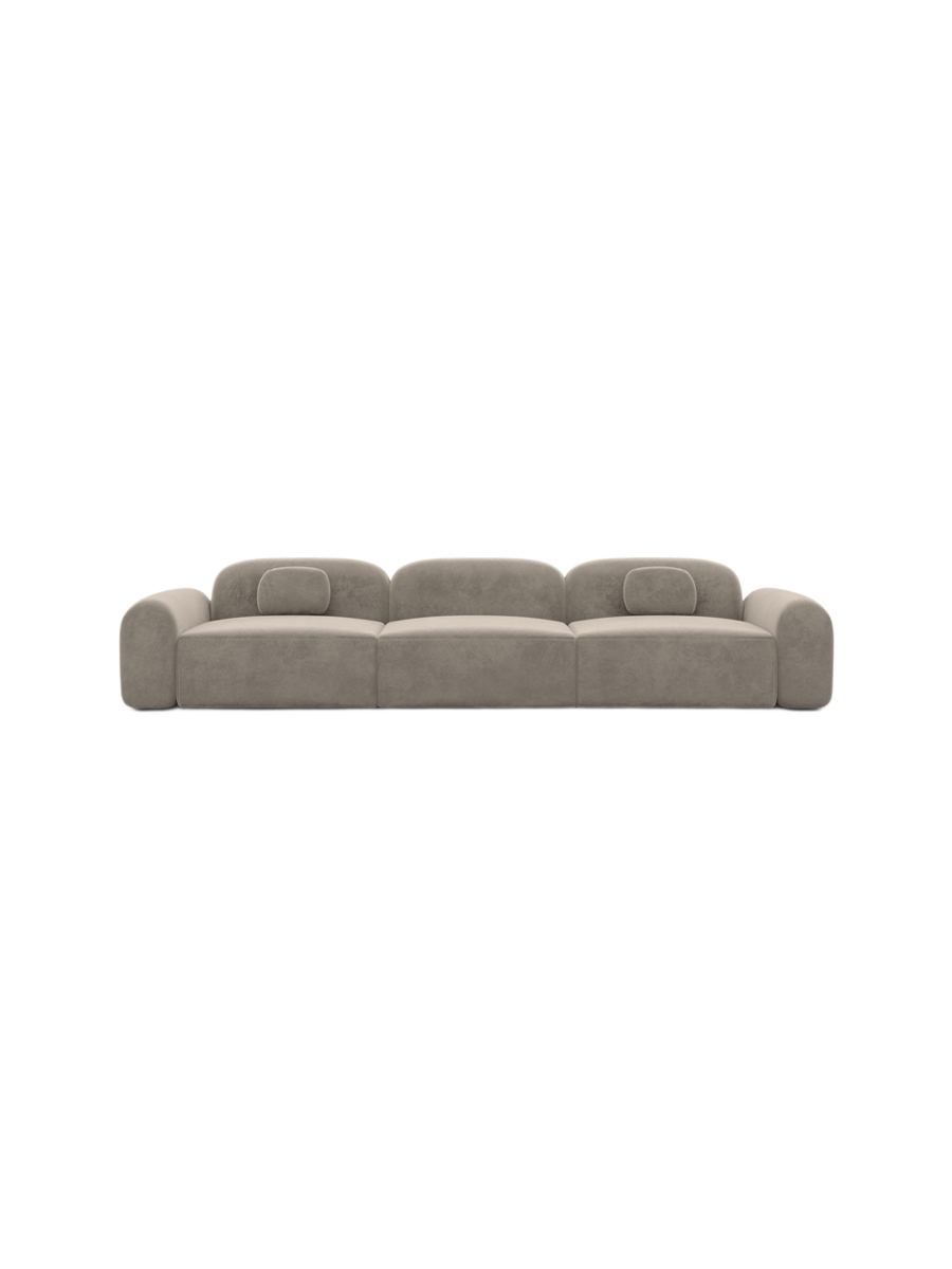 
4-Sitzer Design Sofa „Ravello“ mit Samtbezug - Samtbezug Königsblau